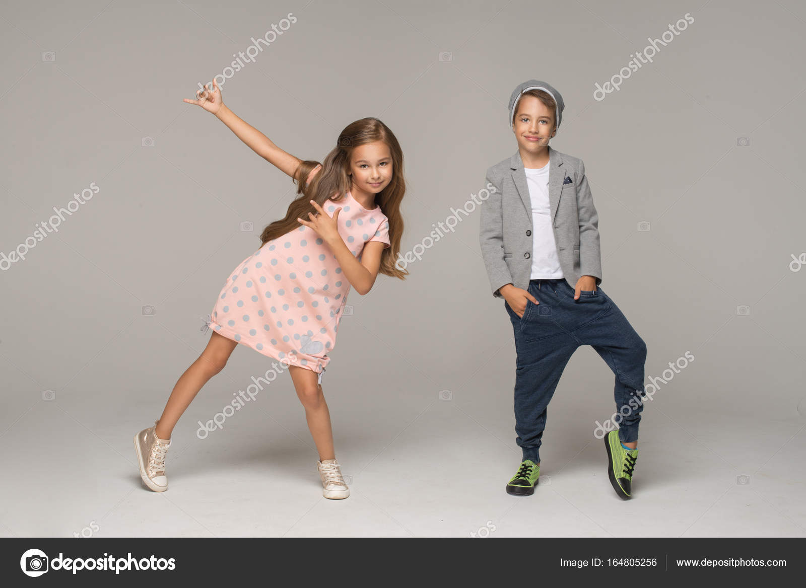 Cute boy and girl dancing — Stock Photo © path21 164805256