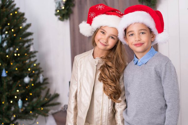 Happy little couple, christmas day