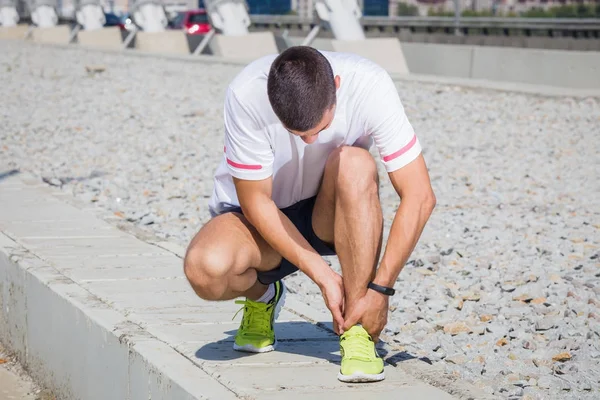 Fußverletzung beim Joggen — Stockfoto