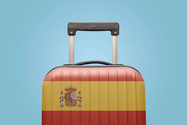 Suitcase Spanish Flag Design Travel Europe Concept — Stock Photo, Image