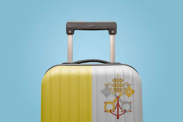 Maleta Con Diseño Bandera Ciudad Del Vaticano Viaje Concepto Europa Imágenes De Stock Sin Royalties Gratis