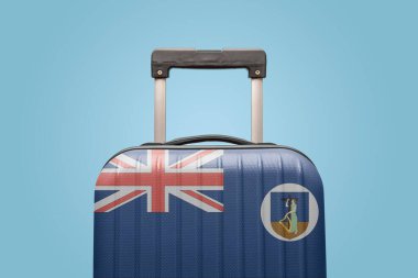 Montserrat bayraklı çanta Karayip Amerika konsepti.