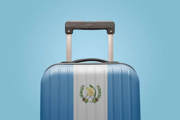 Guatemala Bayrağı Tasarımı Bavulu Güney Amerika Konseptini Geziyor — Stok fotoğraf