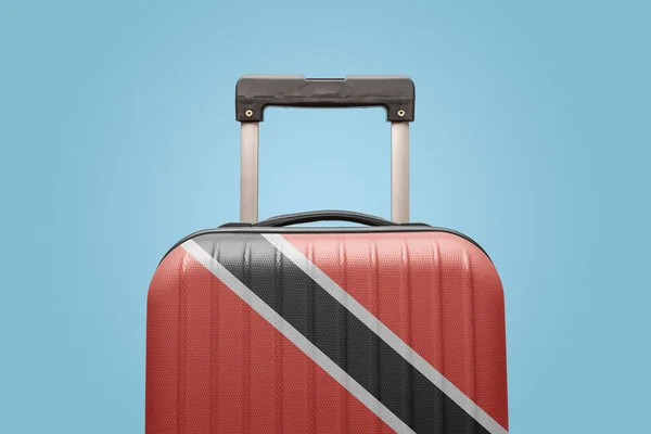 Suitcase Trinidad Tobago Flag Design Travels Caribbean America — стокове фото