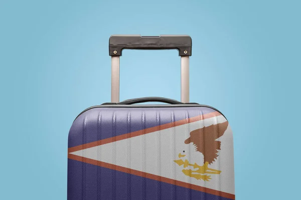 Suitcase American Samoa Flag Design Travels Oceania Концепт — стокове фото