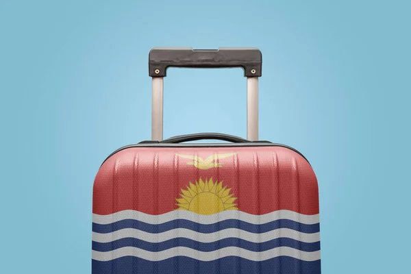 Mala Com Kiribati Bandeira Design Viagem Oceânia Conceito — Fotografia de Stock
