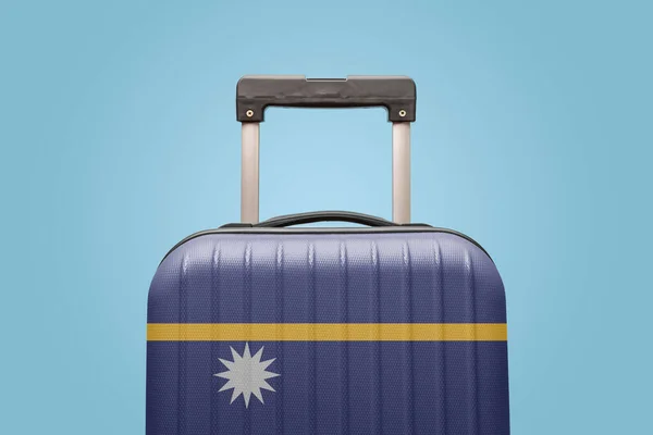 Suitcase Nauru Flag Design Travels Oceania Концепт — стокове фото