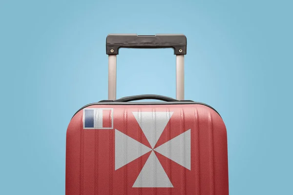 Suitcase Wallis Futuna Flag Design Travels Oceania Концепт — стокове фото