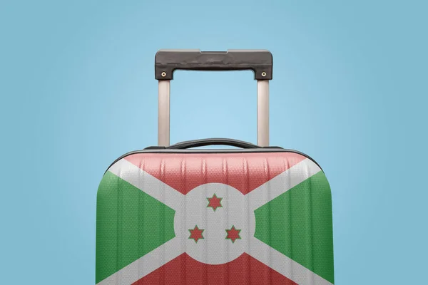 Suitcase Burundi Flag Design Travels Africa Concept — стокове фото