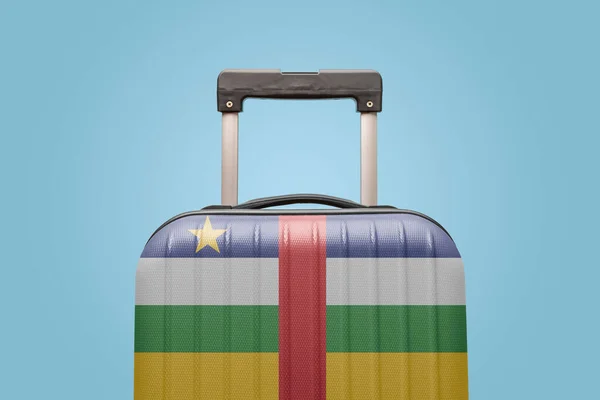 Mala Com Design Bandeira República Centro Africana Viajar Conceito África — Fotografia de Stock