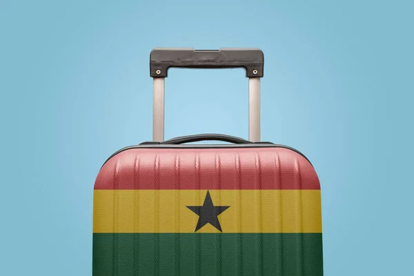 Maleta Con Diseño Bandera Ghanesa Viajar Concepto África — Foto de Stock