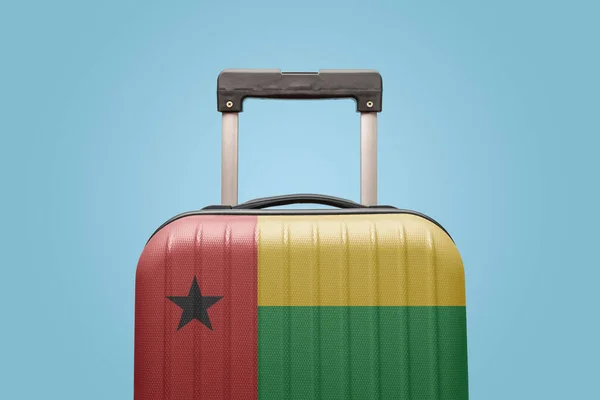 Maleta Con Bandera Guinea Bissau Diseño Viaje África Concepto — Foto de Stock