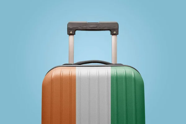 Resväska Med Elfenbenskustens Flagga Design Resor Afrika Koncept — Stockfoto