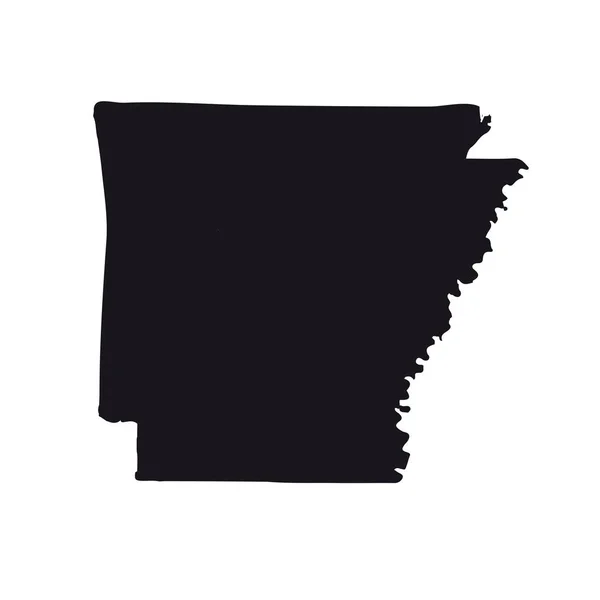 Mapa del estado estadounidense de Arkansas sobre un fondo blanco — Vector de stock