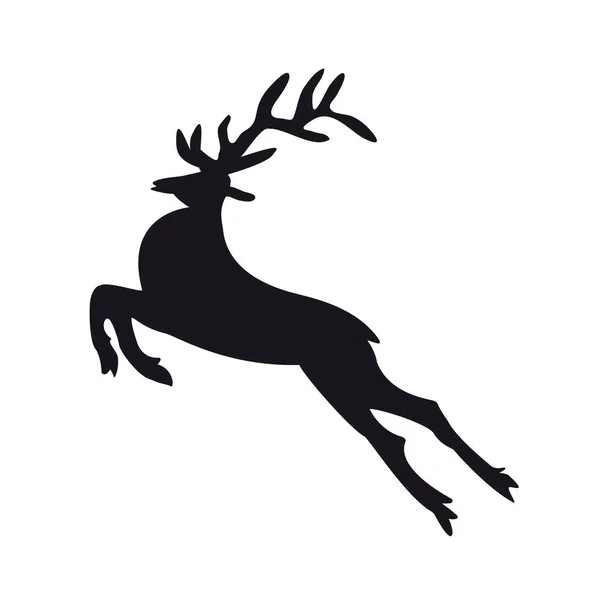 Rénszarvas, fehér alapon. A karácsonyi ikon. — Stock Vector