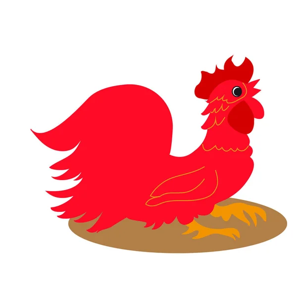 Gallo rojo, un símbolo del nuevo año.Año 2017 gallo de fuego . — Vector de stock