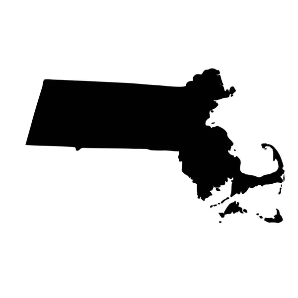 Carte de l'État américain du Massachusetts sur fond blanc — Image vectorielle