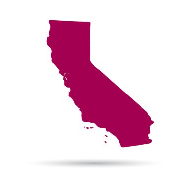 ABD'nin California eyaletinde beyaz bir arka plan üzerinde Haritası