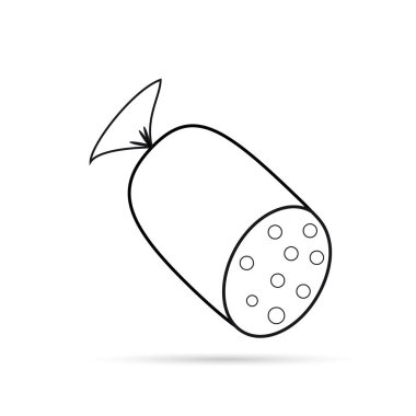 Simge sosis Anahat Beyaz arka plan üzerinde siyah.