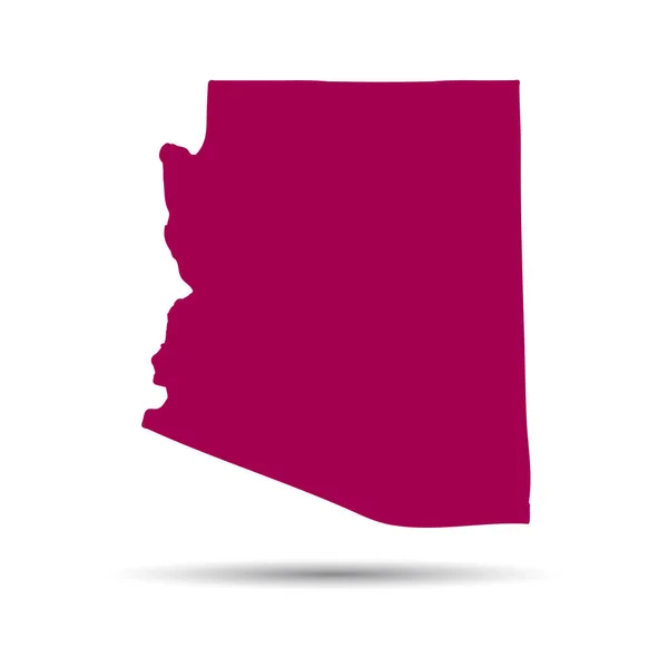 Mapa del estado de Arizona en un fondo blanco . — Vector de stock