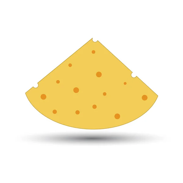 Icono pedazo de queso sobre un fondo blanco — Vector de stock