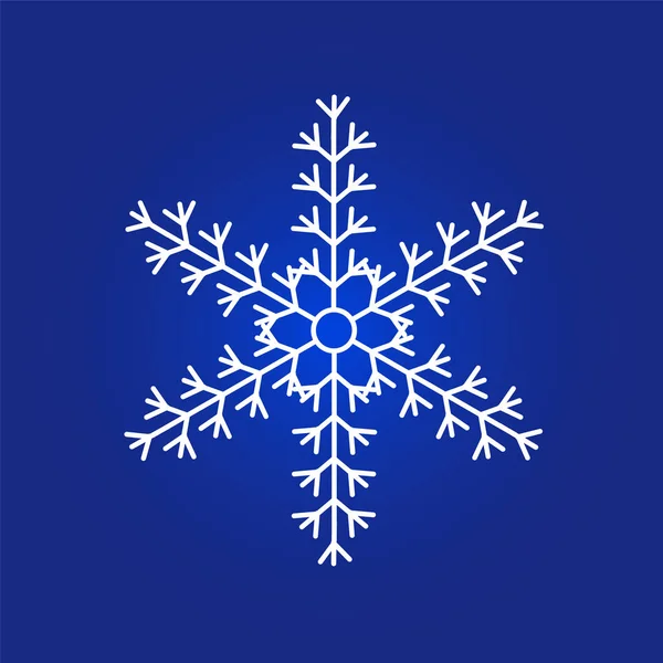 Floco de neve ícone em um fundo azul . — Vetor de Stock