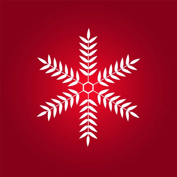 White Snowflake red background icon — Stock Vector