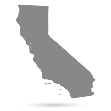 ABD'nin California eyaletinde beyaz bir arka plan üzerinde Haritası