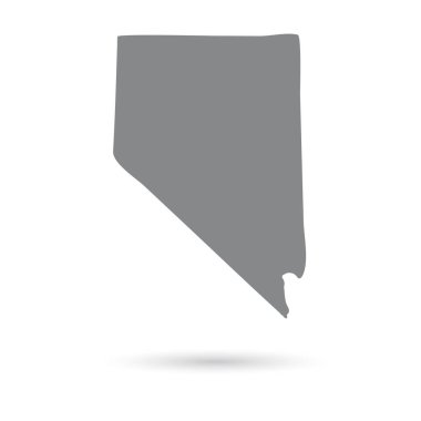 ABD'nin Nevada Eyaleti beyaz bir arka plan üzerinde Haritası