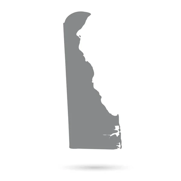 Carte de l'État américain du Delaware sur fond blanc . — Image vectorielle