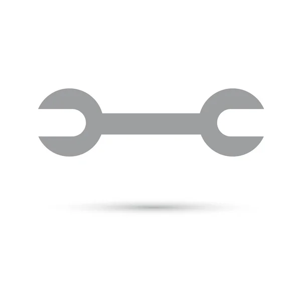 Schraubenschlüssel Symbol grau auf weißem Hintergrund — Stockvektor