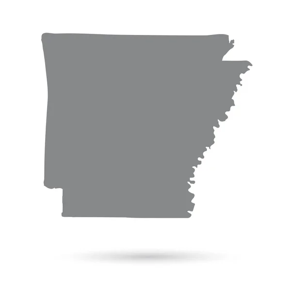 Beyaz bir arka plan üzerinde Arkansas ABD devlet Haritası