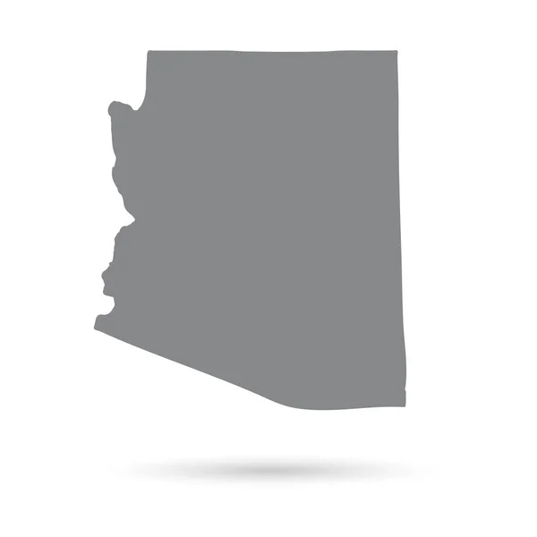 Mapa del estado de Arizona en un fondo blanco — Vector de stock