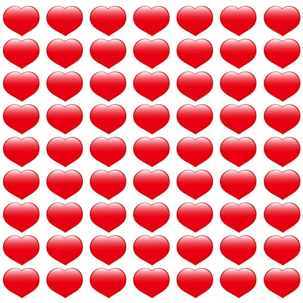Coeurs rouges sur fond blanc. Contexte Saint Valentin . — Image vectorielle