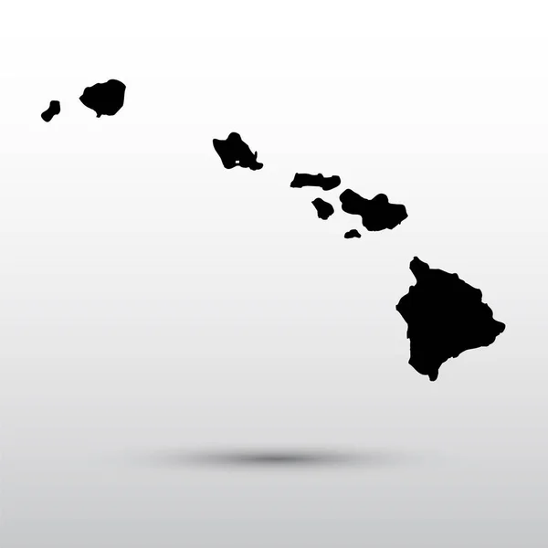Карта американского штата Гавайи — стоковый вектор