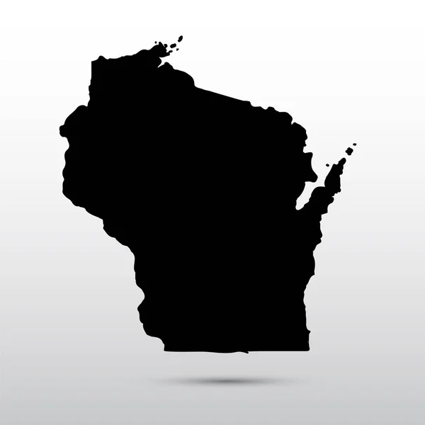 Mapa del estado de Wisconsin . — Vector de stock