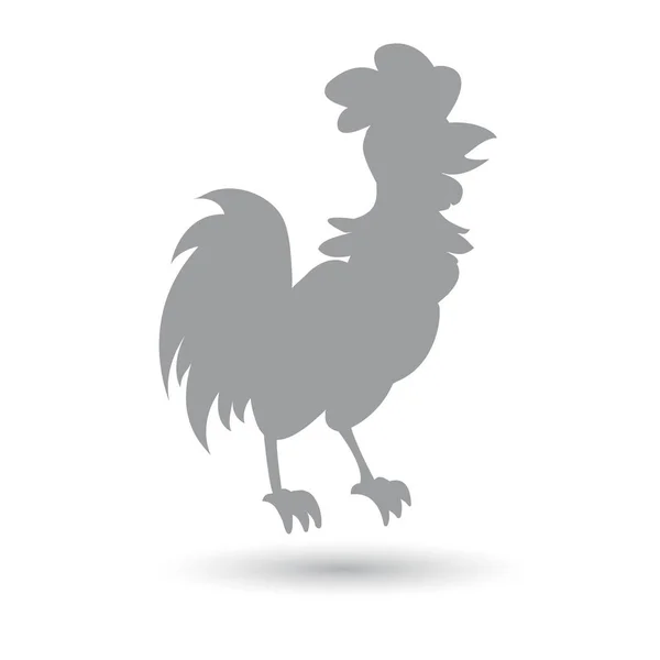 Icône coq gris sur fond blanc — Image vectorielle