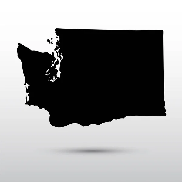 Mappa dello stato degli Stati Uniti di Washington — Vettoriale Stock