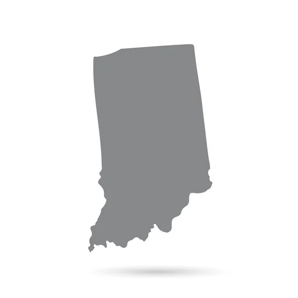 Carte de l'État américain de l'Indiana sur fond blanc — Image vectorielle