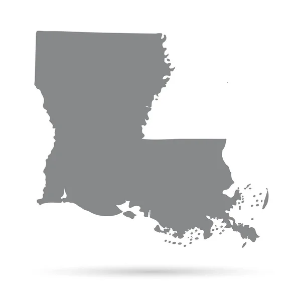 Mapa do estado americano da Louisiana sobre um fundo branco — Vetor de Stock