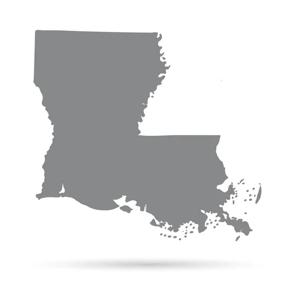 Beyaz bir arka plan üzerinde Louisiana ABD devlet Haritası