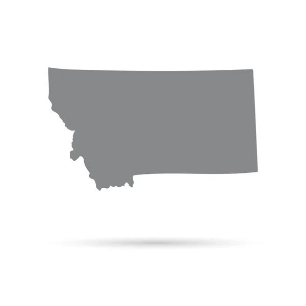Carte de l'État américain du Montana sur fond blanc — Image vectorielle