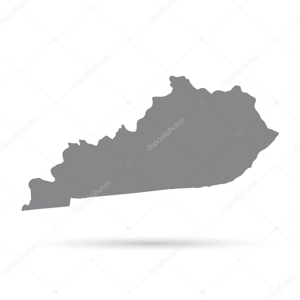 Map of the U.S. state of Kentucky on a white background