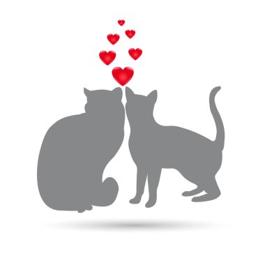 Simge kedi ve kedi Sevgililer günü