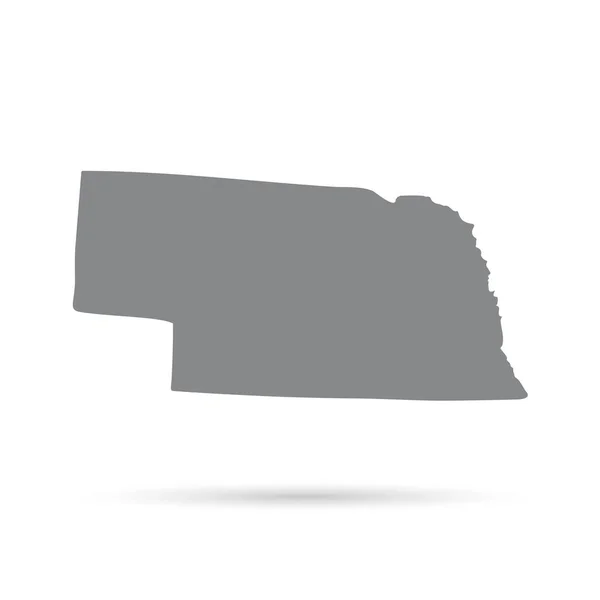 在白色背景上美国内布拉斯加州的地图 — 图库矢量图片