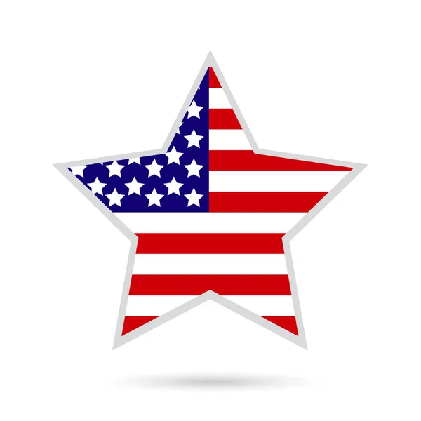 Amerikan bayrağı amblemi ile yıldız — Stok Vektör