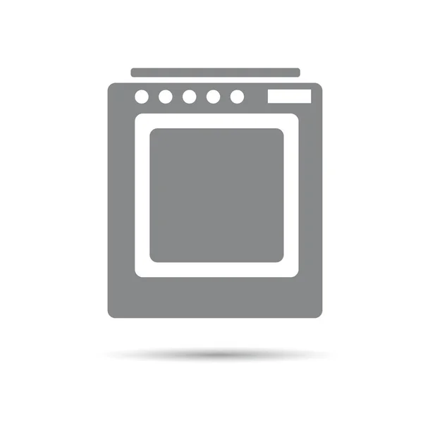 Estufa icono gris sobre fondo blanco — Vector de stock
