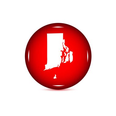 Harita U.S. devlet Rhode Island. Kırmızı düğmeye beyaz bir bac üzerinde