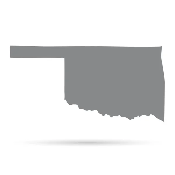 Карта американского штата Оклахома на белом фоне — стоковый вектор