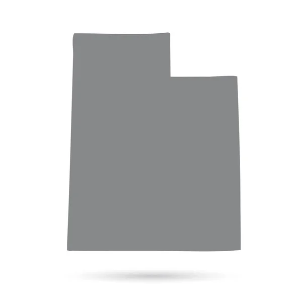 Mapa del estado de Utah en un fondo blanco — Vector de stock